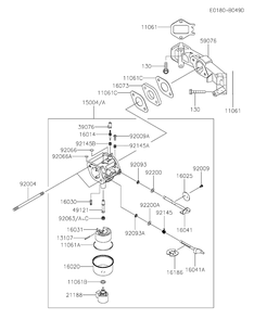Fs541v-Ds37 Carburetor Diagram and Parts List for FS541V-DS37  Cub Cadet Engine